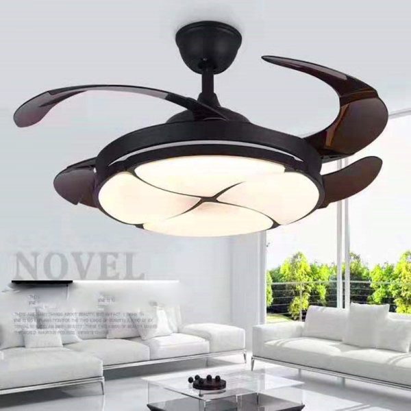 Modern Ceiling Fan Light Invisible Blade Retractable Fan 1