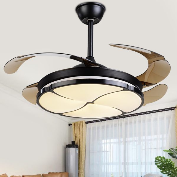 Modern Ceiling Fan Light Invisible Blade Retractable Fan 3