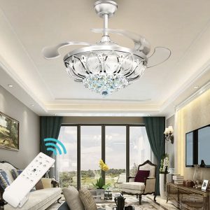 crystal ceiling fan light retractable blade 1