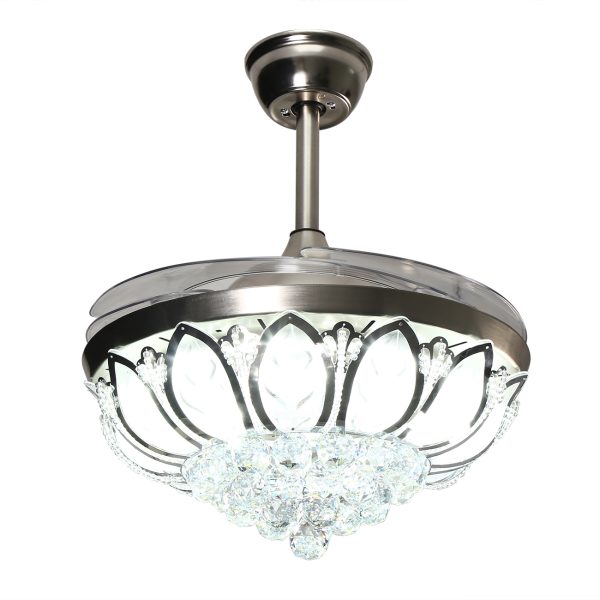 crystal ceiling fan light retractable blade 4