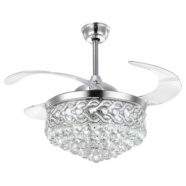 Crystal ceiling fans with lights modern minimalist 6